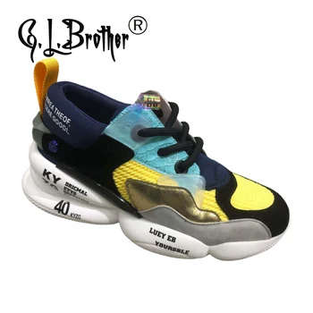 

G.L.Brother Sneakers for Women Breathable Platform Sneakers Mixed Colors Chunky Sneakers 2020 Casual Shoes Women