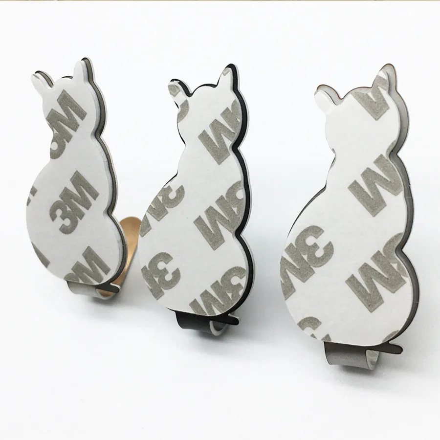Self Adhesive Hooks Cat Pattern Storage Holder for Bathroom Kitchen Hanger Stick on Wall Hanging Door Clothes Towel Racks