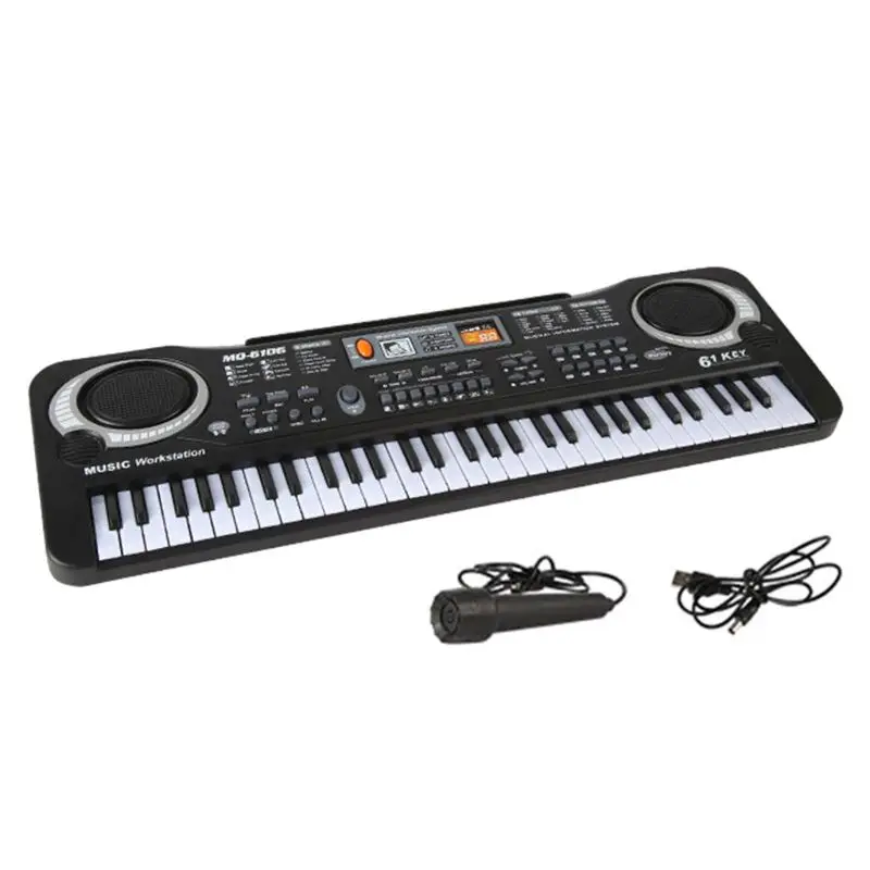 61 Keys LED Digital Electric Microphone Piano Music Keyboard F4C3 Organ X4P5 