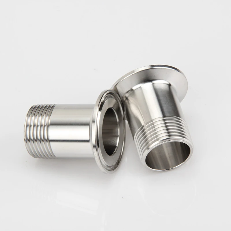 Pipe Fitting 304 Stainless Sanitary Male Thread Pipe Adapter Coupler 3/8" 1/2" 3/4" 1" BSP 1.5" 2" Tri Clamp Ferrule 50.5mm