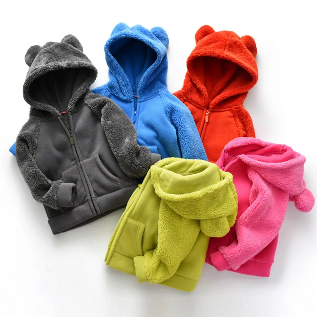 Baby Kids Winter Coat Girls Faux Fur Hooded Plush Stitch Down Overcoat Zipper Jacket Warm Clothing Outwear | Детская одежда и