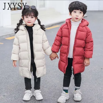 

Children's Jacket Parkas 2019 Autumn Winter Warm Kids Boys Jacket For Girls Coats Mid-Long Hooded Outerwear Baby Girls Jackets