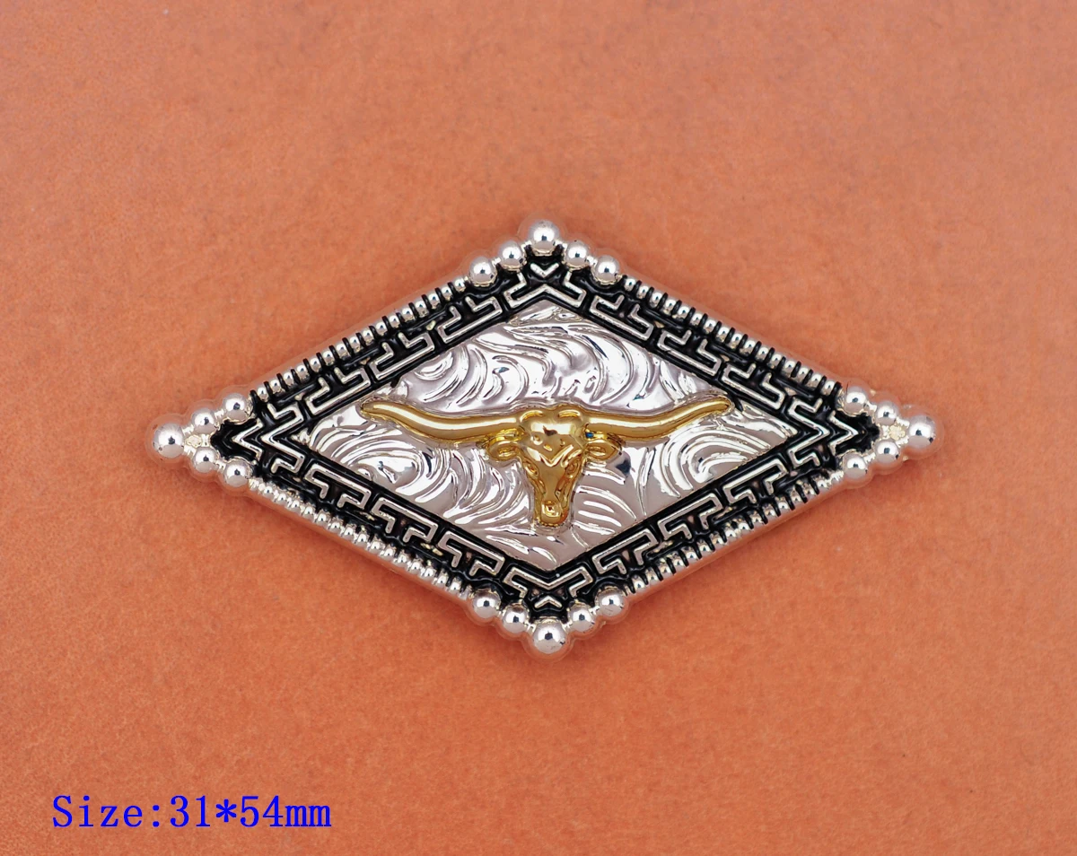 1 1/4 In Hilason Western Horse Floral Screw Back 2 Tone Finishing Tack Headstall Saddle Concho - Foto 7