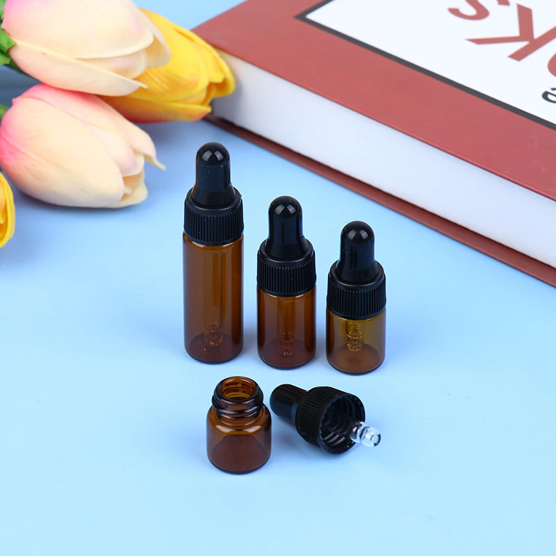 에센셜 오일 스포이드 유리 병 1ml 2ml 3ml 5ml, 식물성 오일 에센스 스토어 에센셜 오일 저장 향수 10 개
