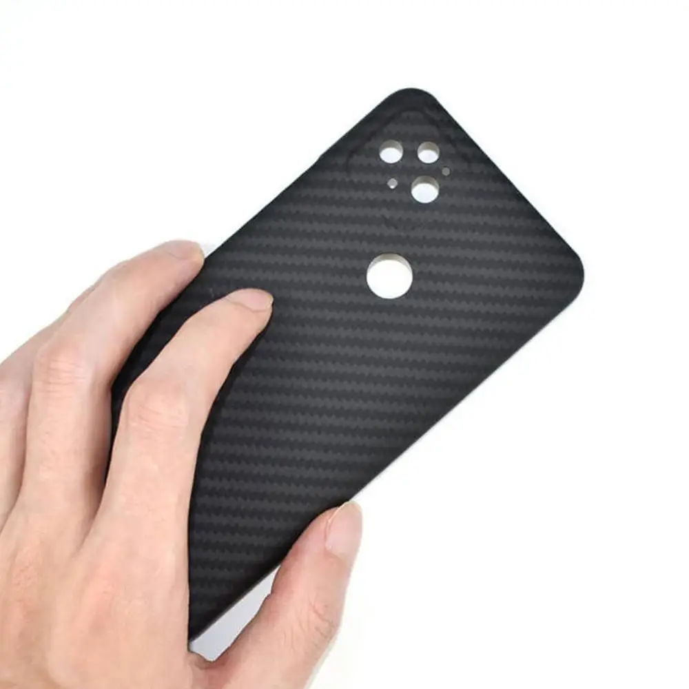 1PC Thin Aramid Carbon Fiber Phone Case Protector Shell Back Cover For Google Pixel 5 Phone Drop-proof Dust-proof
