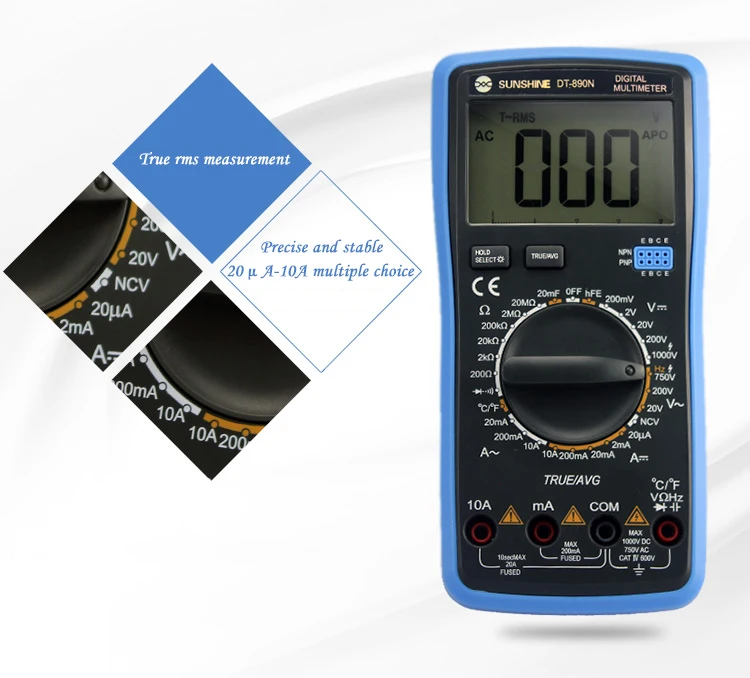 Цифровой мультиметр SUNSHINE DT-890N высокоточная Автоматическая дальность мультиметр точность и стабильный тестер