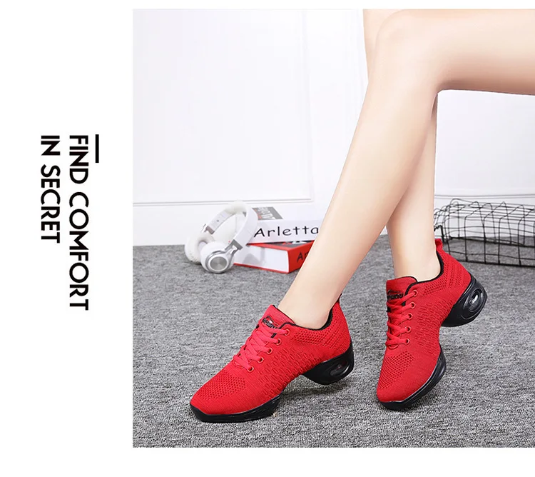 HoYeeLin/мягкая подошва; женская дышащая обувь в стиле джаз и хип-хоп; спортивные кроссовки для танцев; цвет белый, черный; современная танцевальная обувь для девочек