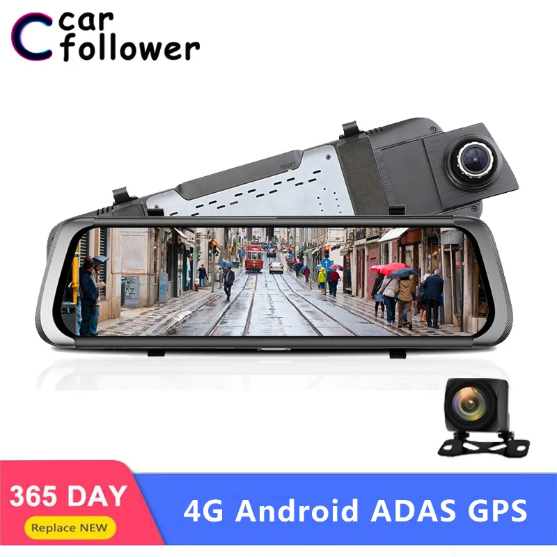 Автомобильный видеорегистратор 10 дюймов Android 4G Wi-Fi Full HD 1080P зеркало заднего вида
