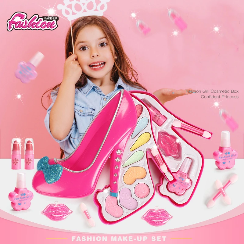 Ролевые игры игрушечный макияж розовый набор для моды и красоты безопасный нетоксичный макияж набор косметическая коробка для девочек игрушки принцесса одевание