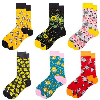 

NEW Harajuku Cute Autumn Winter Cartoon Breathable Personality Cotton Mens Socks Fashions Hip Hop Funny Happy Gifts for Men Sock