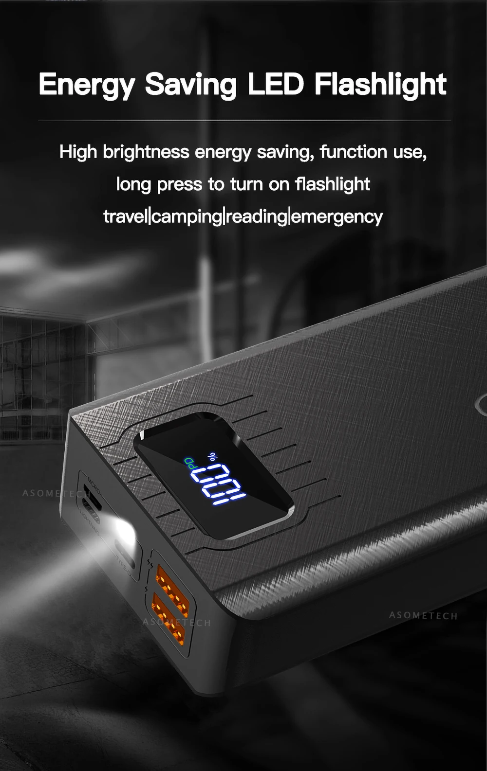 portable battery charger 18W PD QC3.0 Quick Charge Power Bank 30000mAh Portable External Battery Two-way Fast Charging Powerbank For iPhone Samsung Mi fast charging power bank