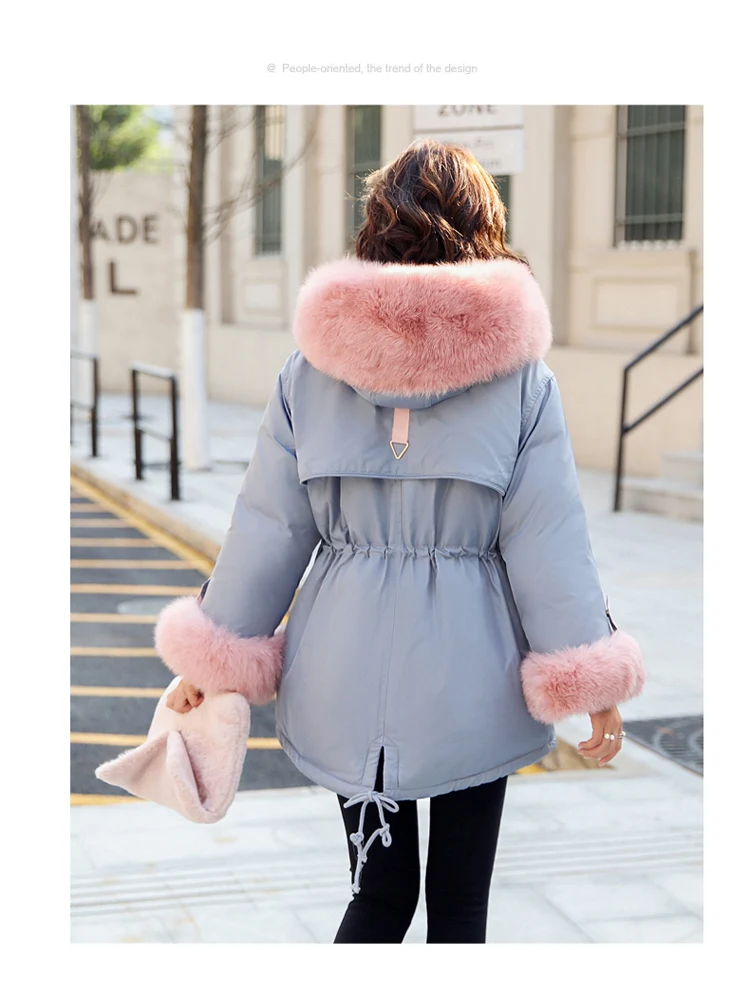 Down Jacket Women's Short Fur Collar Korean-style Winter New Style Versatile Fashion Duck down Tops Women's down Feather Co