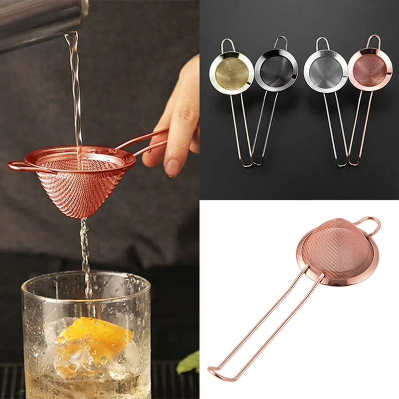 

Tea Infuser Stainless Steel Mesh Tea Strainer Milk Coffee Herb Spice Filter Diffuser Handle Cone Cake Sieve Bartending Filter