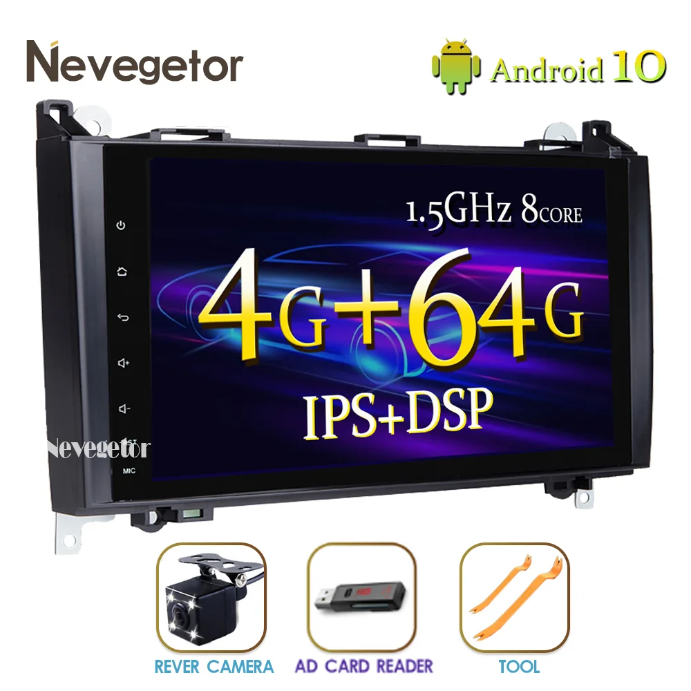 Чип DSP IPS 2din Android 10 GPS головное устройство для Mercedes Benz B200 A B Class W169 W245 Viano Vito W639 Sprinter W906