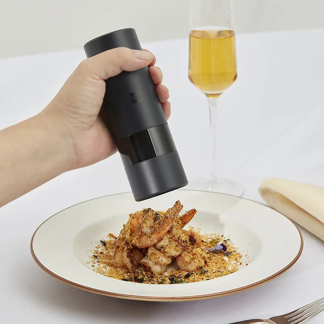 

HUOHOU 5 In 1 Automatic Adjustable Electric Pepper Salt Spice Mill Grinder Seasoning Kitchen Tools Grinding For Cooking