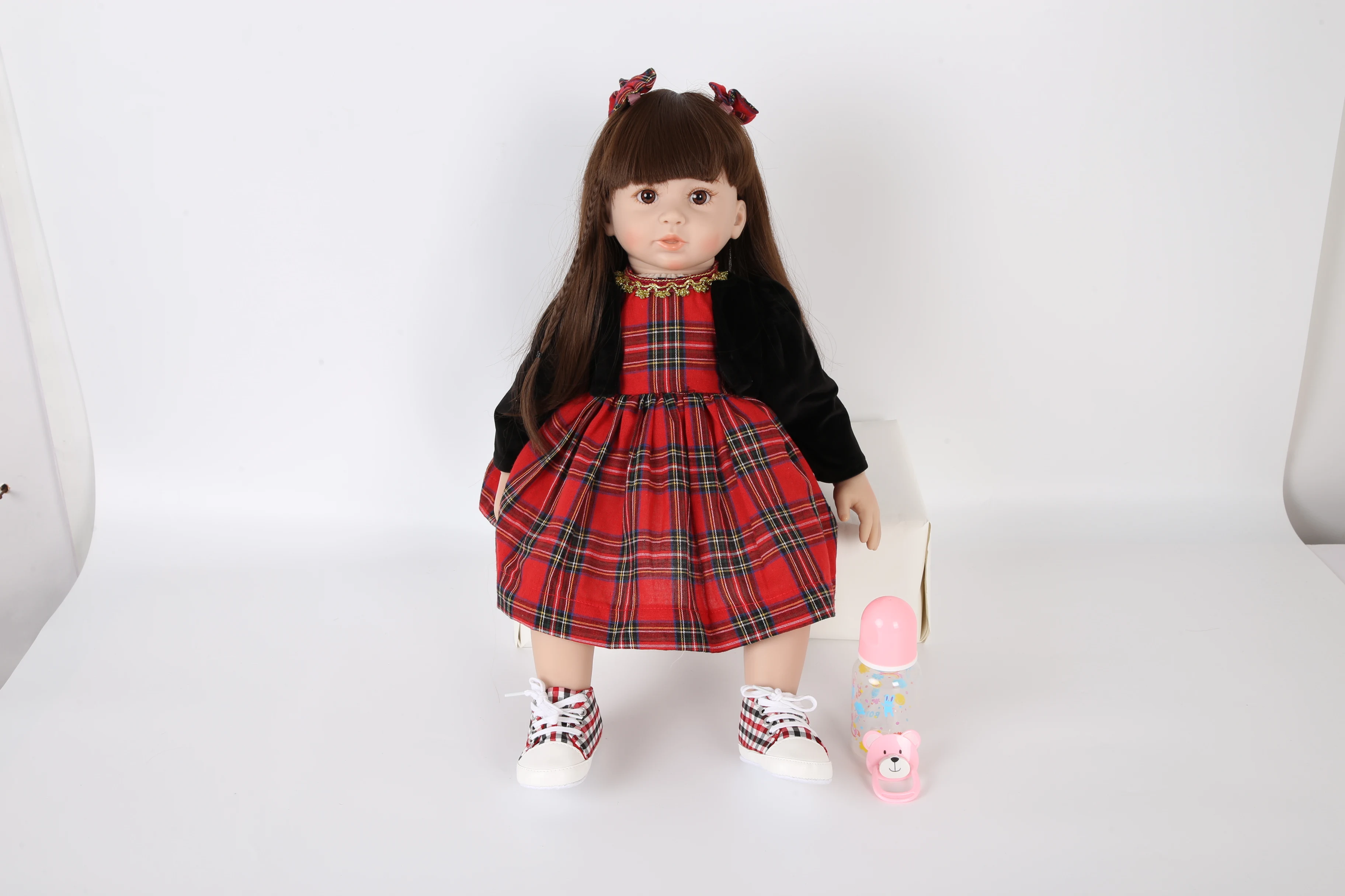 22 дюйма мягкий силиконовый bebe reborn Baby doll Реалистичная милая маленькая девочка bebe reborn Baby doll для лучшие детские игрушки для детей на день рождения, подарок на год