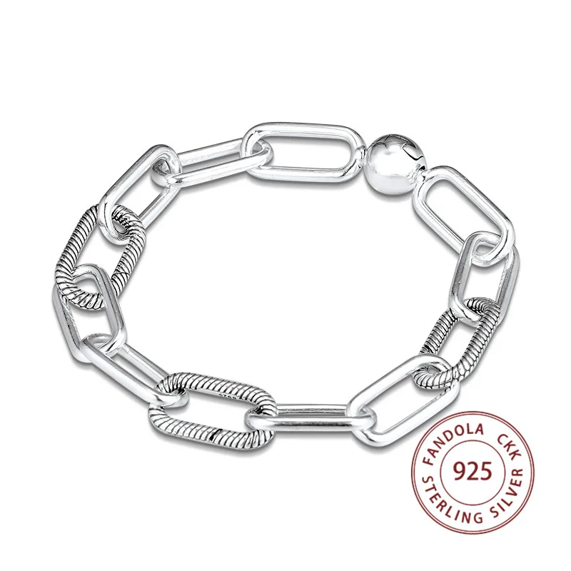 Абсолютно 925 пробы серебряный браслет femme Me, цепочка, браслеты для женщин, модное ювелирное изделие, Pulseira