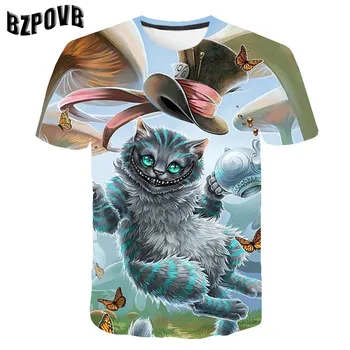 

O-Neck 2020 New 3D Printed Animal t shirt Children Magic Cat T-shirts Boys and Girls Summer High Quality Casual Short Sleeves