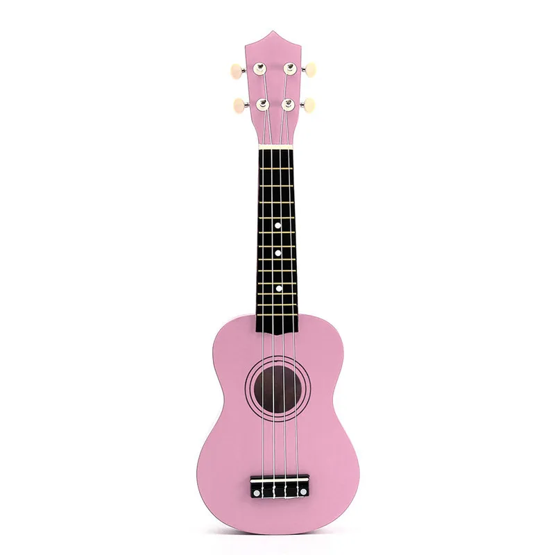 Новинка 21 дюйм 4 для навивки пружин Гавайская гитара Ukulele soprano Гавайский ели липа гитара ручной работы, детский подарок, Детская Гавайская гитара Музыкальные инструменты - Цвет: Розовый