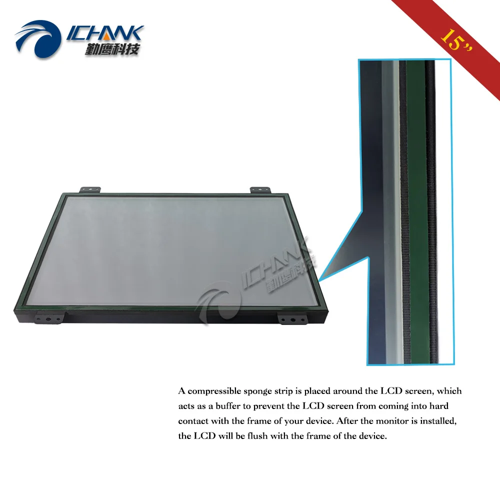 K150TN-DV/1" 1024x768 4:3 power On Boot DVI металлический корпус открытая Встроенная рамка промышленное оборудование монитор ПК ЖК-экран