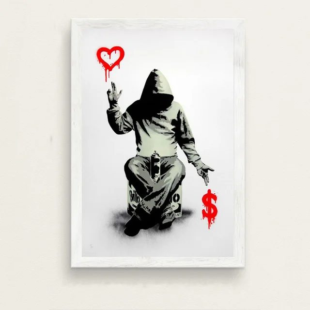 4 Banksy граффити современное искусство уличное искусство Искусство Живопись Шелковый Холст плакат настенный домашний декор - Цвет: 4