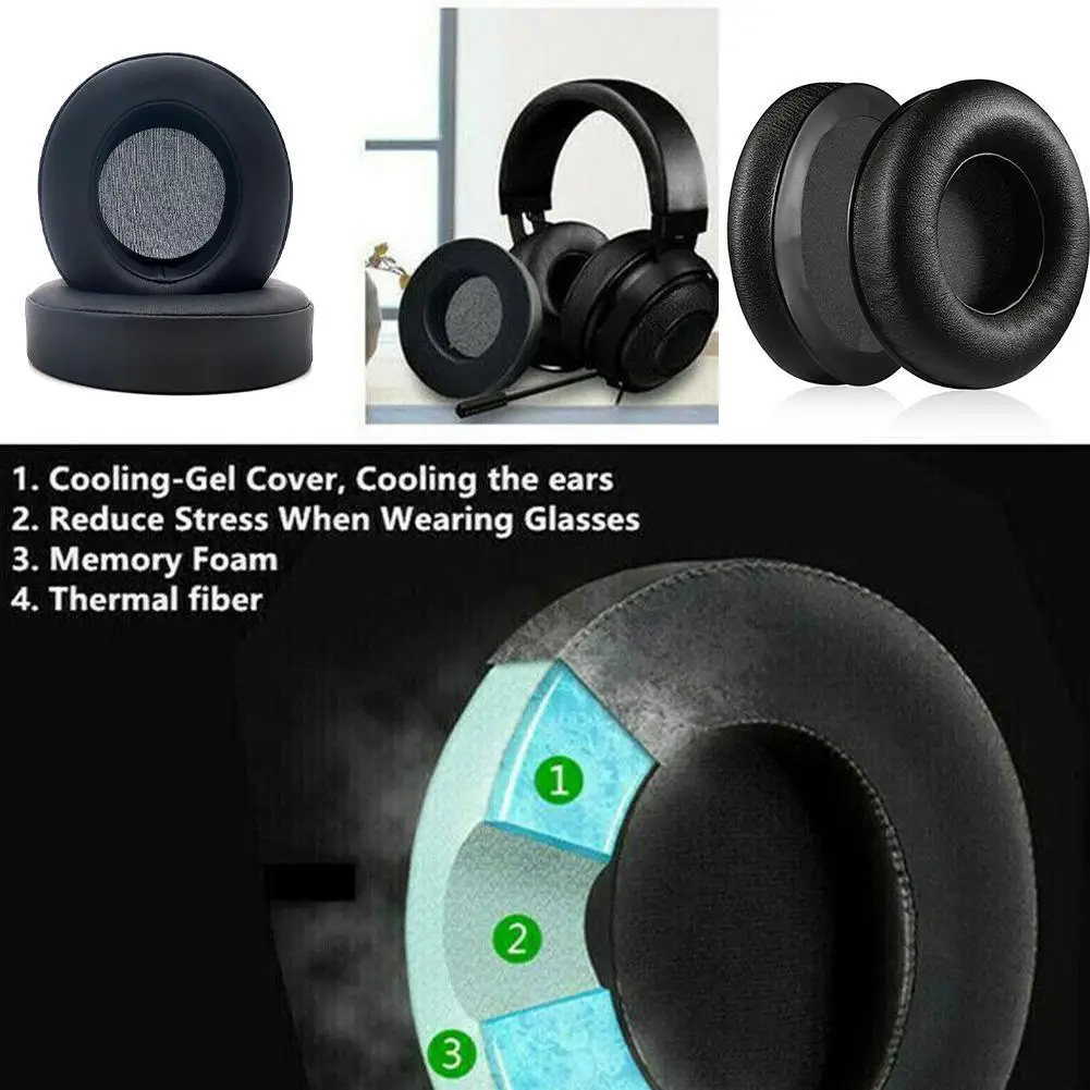 

Low price Sponge Protein Leather Material Ear Pads Razer Razer Pro V2 7.1 Kraken For For Pro Kraken Headphones/r D6D6