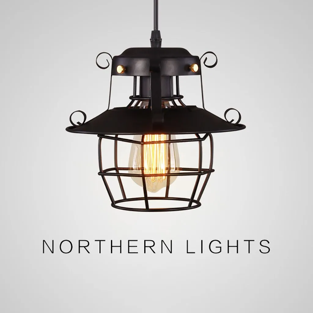 Vintage Industrial Style Metal Fishermans Cage Pendant Light Lamp Shades Household Lighting Accessories Home Lamp #25