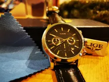 LIGE-relojes deportivos militares para hombre, de cuero, resistente al agua, de pulsera de cuarzo, con caja