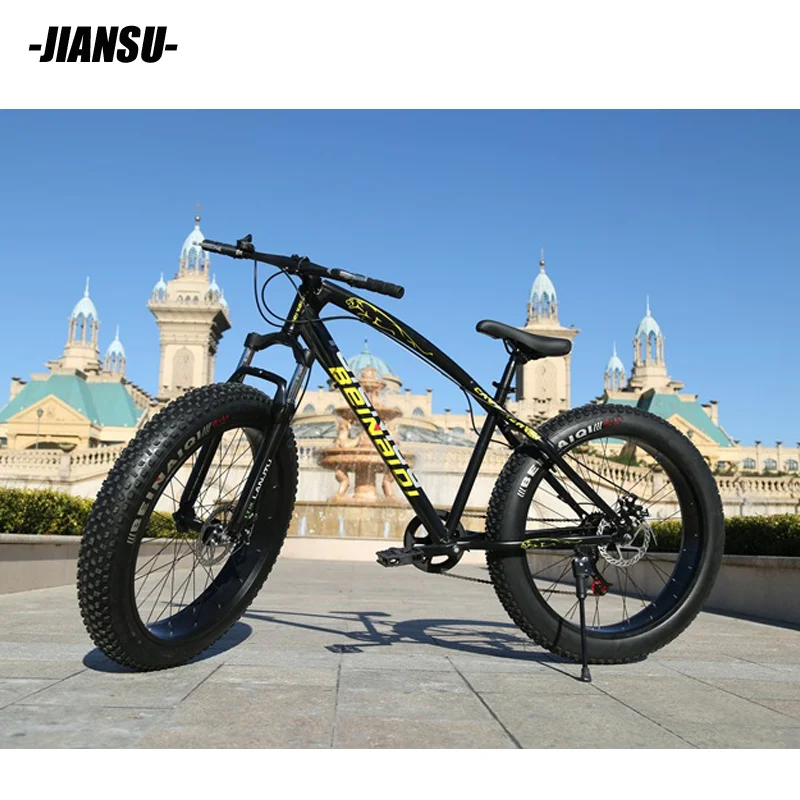 Leopard Snowmobile 4 0 Widened Large Tire Damping Mountain Bike 24 26 Inch Double Disc Brake Beach Road Bike 7 21 24 27 30 Speed Bicycle Aliexpress