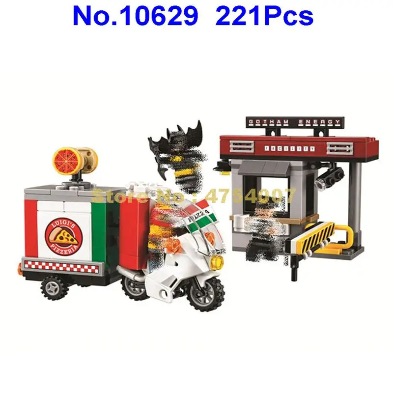 

10629 221pcs super heroes batman scarecrow pizza delivery car bela 3 figures building block 70910 Toy