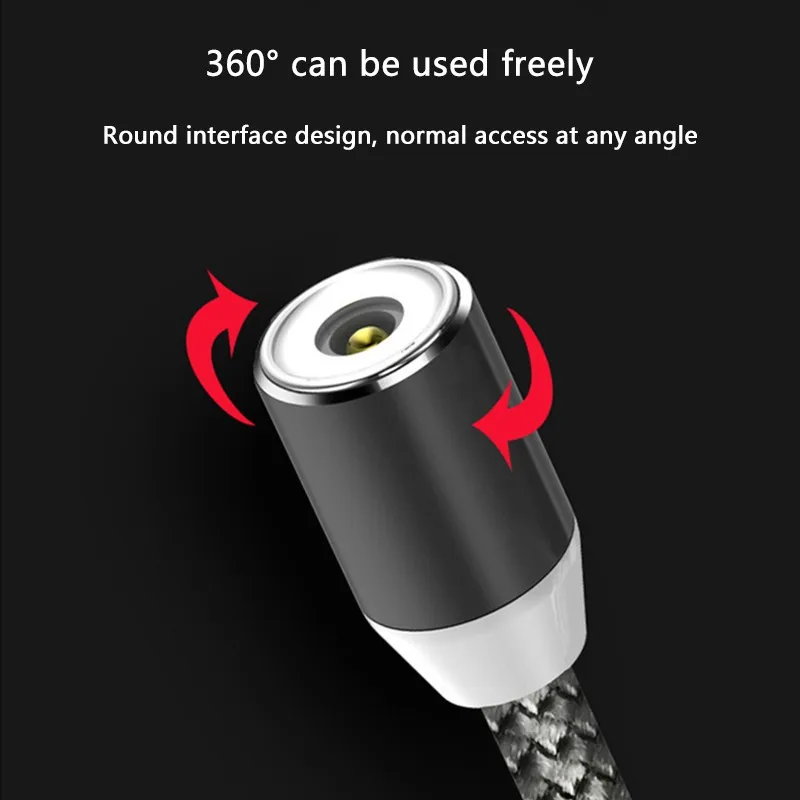 Магнитный кабель для iPhone samsung 2A, быстрая зарядка, магнитный usb ...