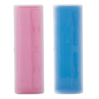 

2 Pcs Portable Electric Toothbrush Holder Case Box Travel Camping for Oral-B 4 Colors (Blue & Pink)