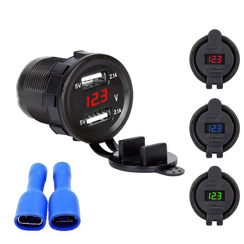 USB зарядное устройство Крышка для мотоцикла Авто Грузовик ATV Лодка светодиодный автомобиль 4.2A двойной USB разъем 12 24 В Автомобильное зарядное устройство USB адаптер питания