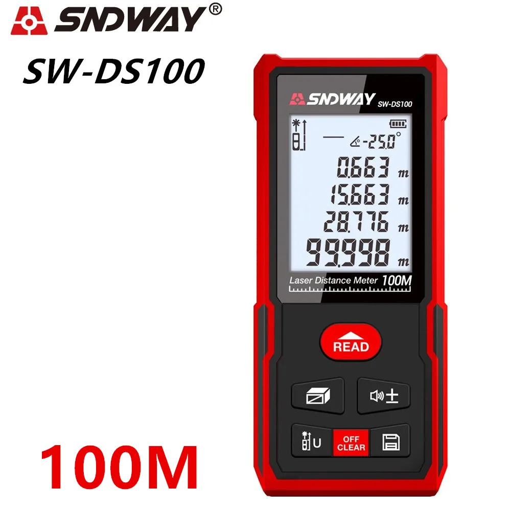 SNDWAY Laser odległościomierz cyfrowy dalmierz 120m 100m 70m 50m miernik odległości elektroniczna taśma kątowa linijka SNDWAY Laser odległościomierz cyfrowy dalmierz 120m 100m 70m 50m miernik odległości elektroniczna taśma kątowa linijka