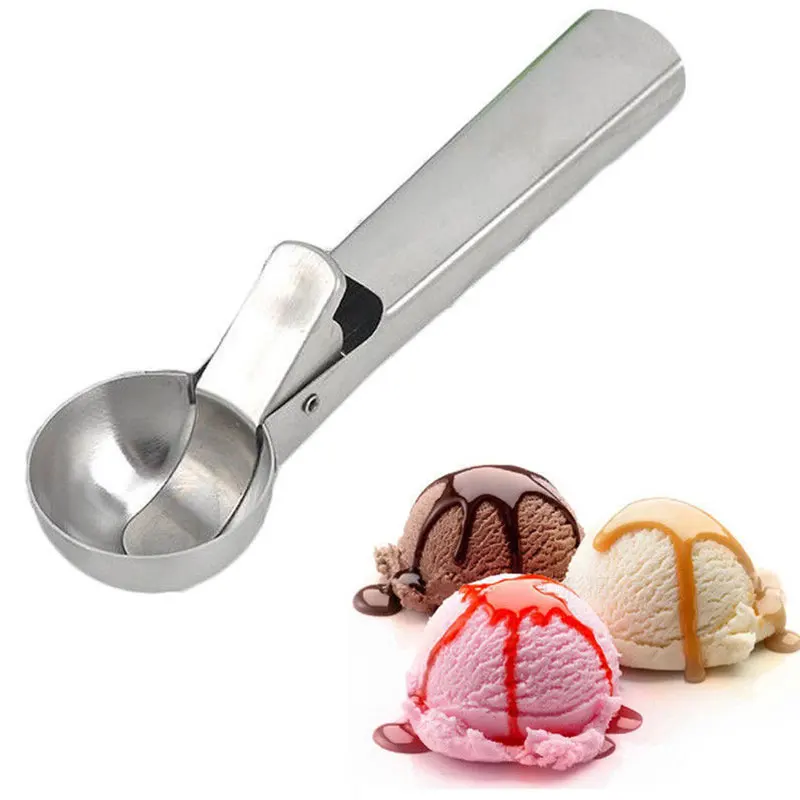 Stainless Steel Ice Cream Scoop For Mash Fruit Food Spoon Kitchen Diameter 5CM