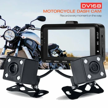 

NEW-HD1080P Motorcycle DVR Dual Camera Motorbike Dash Cam Video Camcorder Security DV168