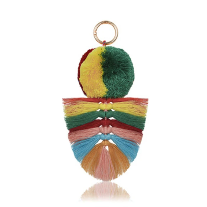 Women Handmade Personalized Bohemian Colorful Keyrings Female Retro Tassel Decorations For Handbags Accessories