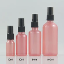 Высококачественная стеклянная бутылка 100 мл Упаковка для косметики с насосом, Пустой Розовый стеклянный насос