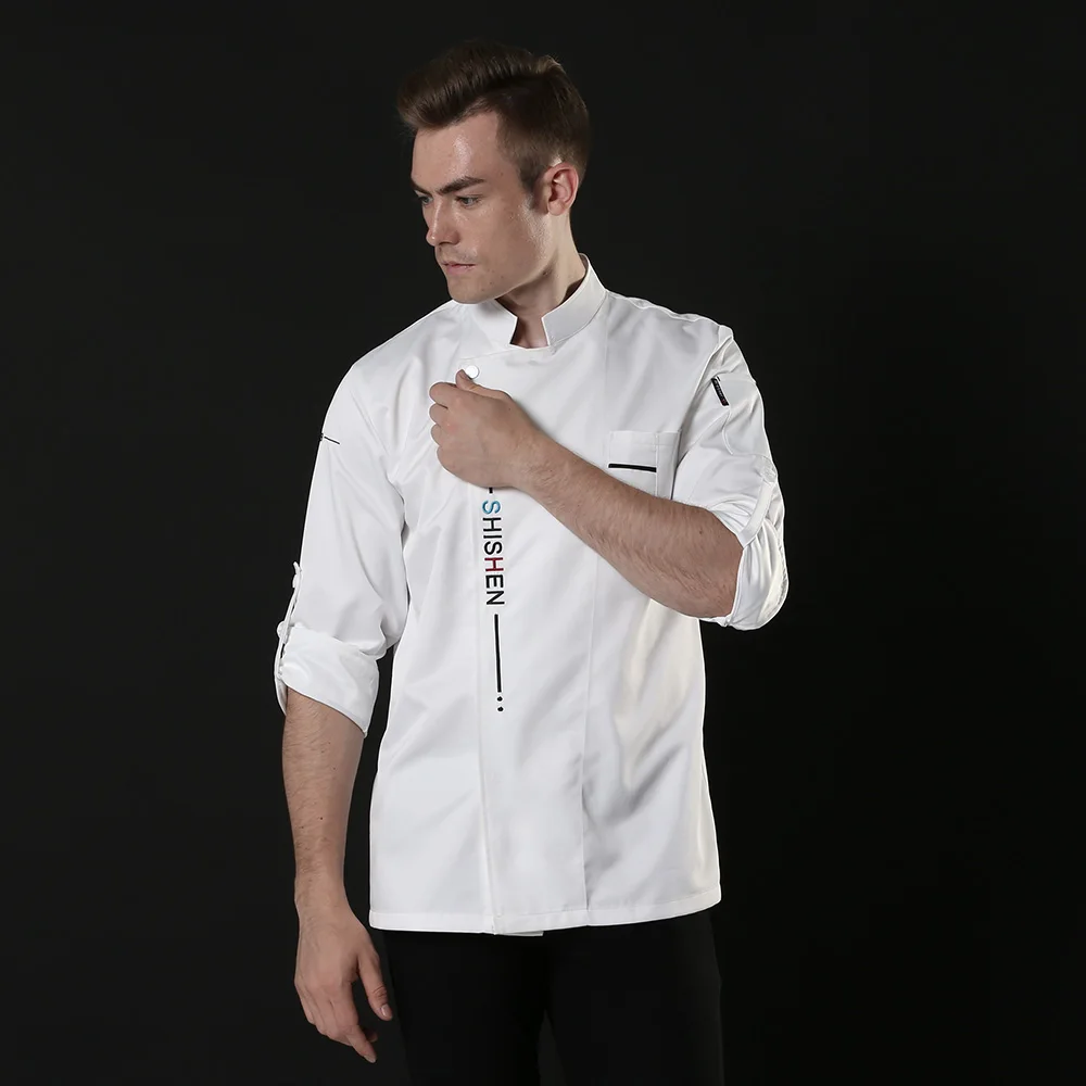 Ресторанная кухонная Униформа с длинными рукавами Куртка поварская рабочая одежда для отеля Высококачественная Мужская куртка шеф-повара женские рубашки оптом новинка