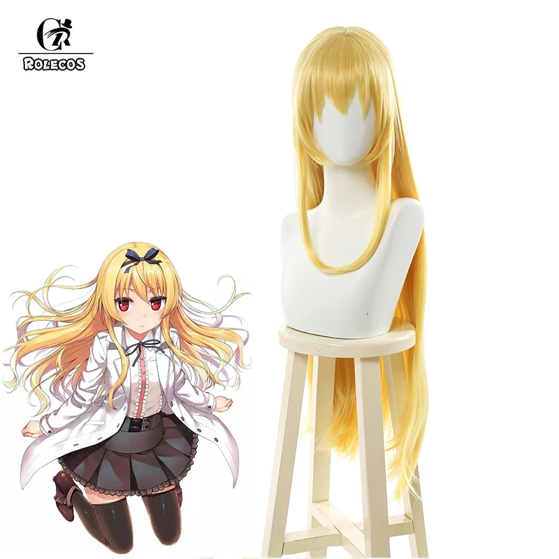 

ROLECOS Yue Cosplay Hair Anime Arifureta From Commonplace to World's Strongest Women Long Yellow Hair 85cm Synthetic Hair