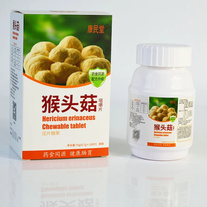 

Pure Ion's Mane Mushroom Hericium Erinaceus Powder Extract Tablets for Enhance Immunity Weight Gain