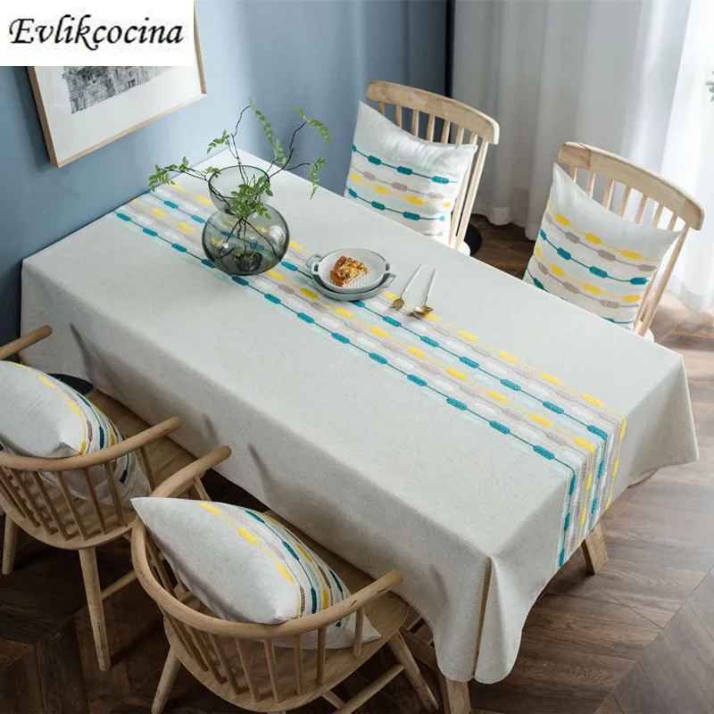 

Free Shipping Stripe Decor Tablecloth Waterproof Oilproof Mantel Mesa Thick Rectangular Wedding Dining Table Cover Tea Nappe