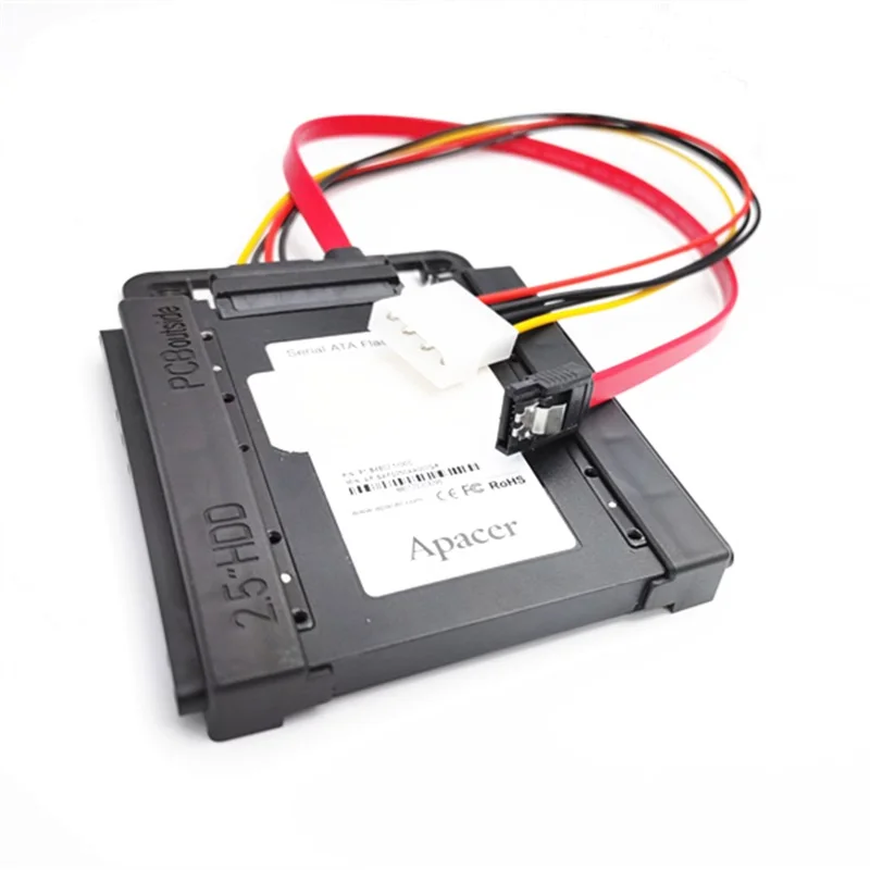 Черный Универсальный 2,5 "до 3,5" отсек SSD HDD PC жесткий диск кронштейн адаптер рельс пластмассовый адаптер Монтажный кронштейн с кабелем|Адаптеры SSD| | АлиЭкспресс