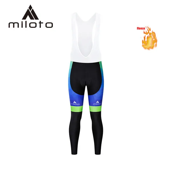 bib white pants MILOTO, Термальный флисовый велокостюм, Униформа, мужские брюки, горный MTB, велосипедная куртка, спортивный костюм, длинная велосипедная одежда, 5D гель - Цвет: bib white pants