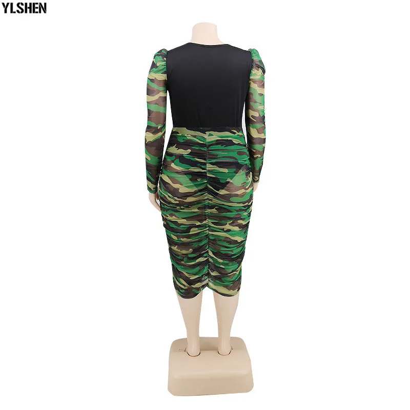 2 Piece Set African Clothes Maxi Dresses for Women Clothing Plus Size Dashiki Sexy Bodysuit Top + Camo Skirt Summer Africa Dress 12