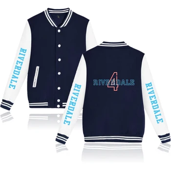 

Hot Casual Riverdale Baseball jacket women Men white+blue Outerwear Jackets print Riverdale 4 Autumn boys girls Baseball Jackets