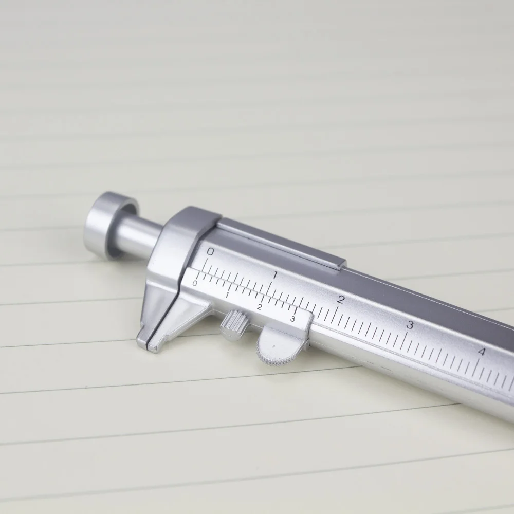 2 in 1 Caliper Ball Pen Sliding Gauge Ball Pointpen Silver Color Gift Pen Promotion Vernier Personalized Giveway