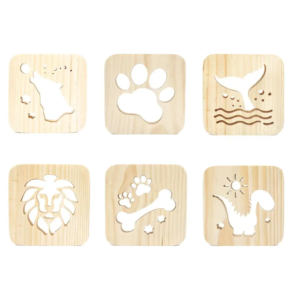 

2019 New Innovative Desk Lamp USB Powered Dinosaur Nightlight Wooden Animal Decorative Lamp For Gift