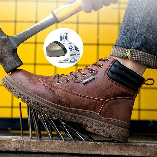 Andes Libro comerciante Botas de seguridad con punta de acero para hombre, zapatos de trabajo  ANTIPERFORACIONES, calzado de alta calidad - AliExpress