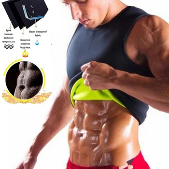 

Plus Size S-5XL Men Neoprene Shaperwear Waist Traine Sauna Sweat Vest Body Shaper Cincher Corset Vest Ultra Slimming
